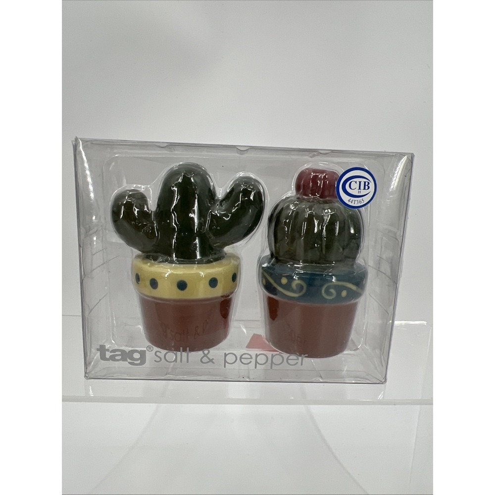 Cactus‎ Salt & Pepper Shakers Plant Succulent Desert Southwestern Potted Cacti